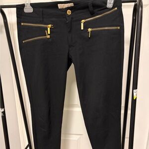 Michael Kors Black  Pants with Gold Zippers